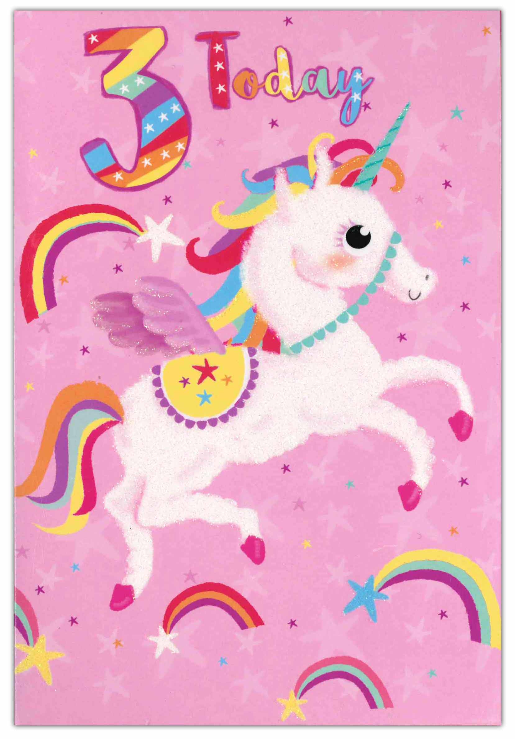 AGE 3 CARDS,Female 6`s Unicorn