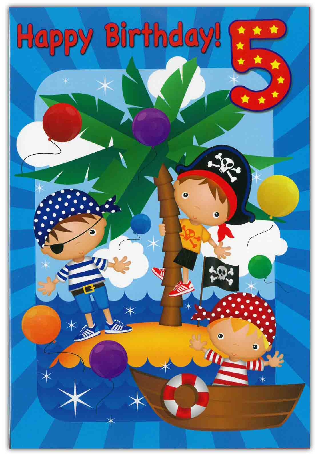 AGE 5 CARDS,Male 6`s Pirates