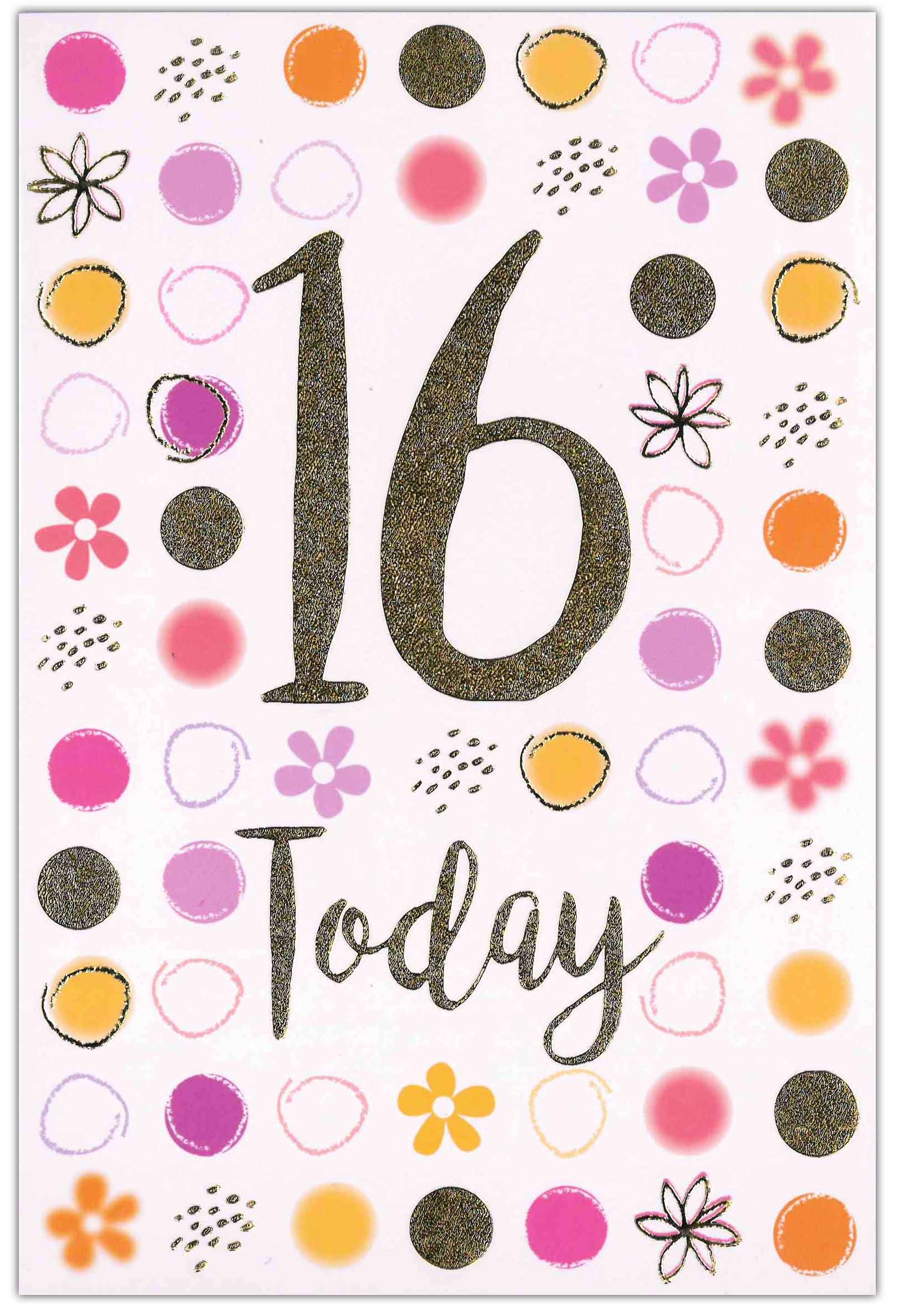 AGE 16 CARDS,Female 6`s Patterns &l Text