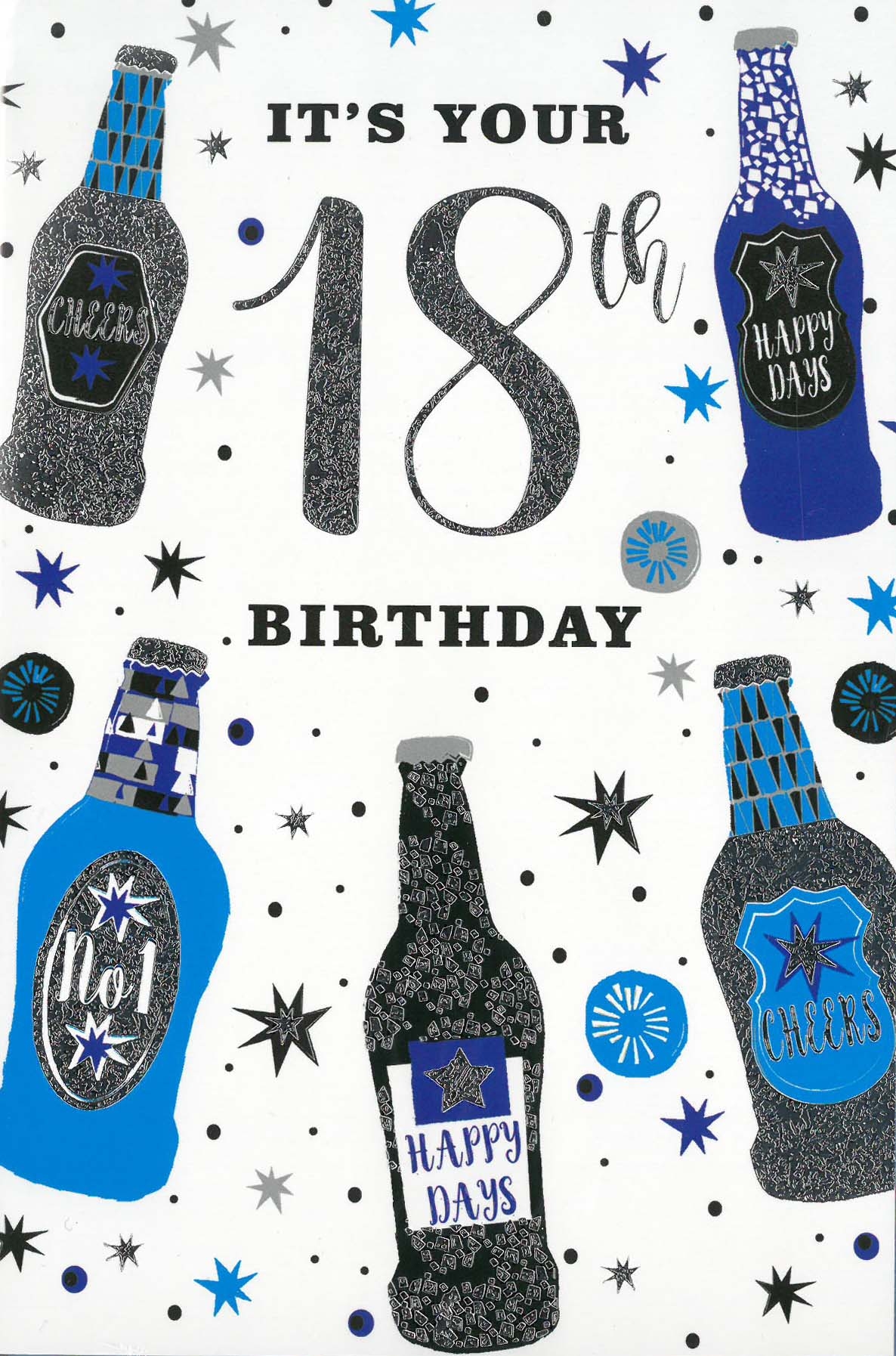 AGE 18 CARDS Male 6`s Bottles & Stars