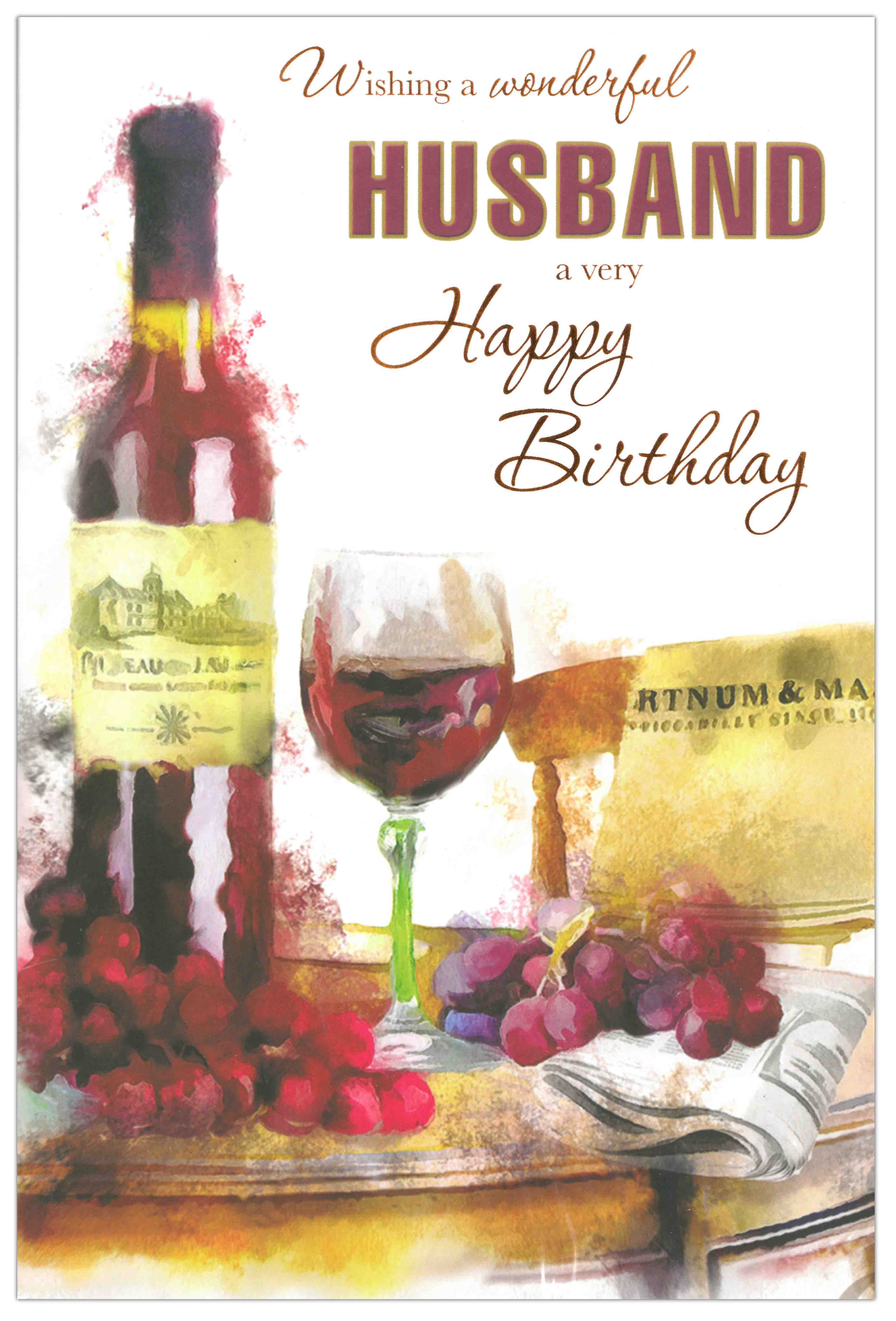 BIRTHDAY CARDS,Husband 6`s Red Wine