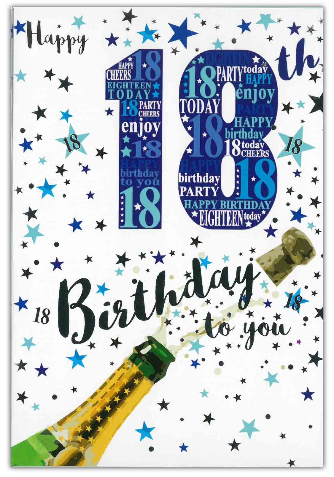 AGE 18 CARDS Male 6`s Text & Stars