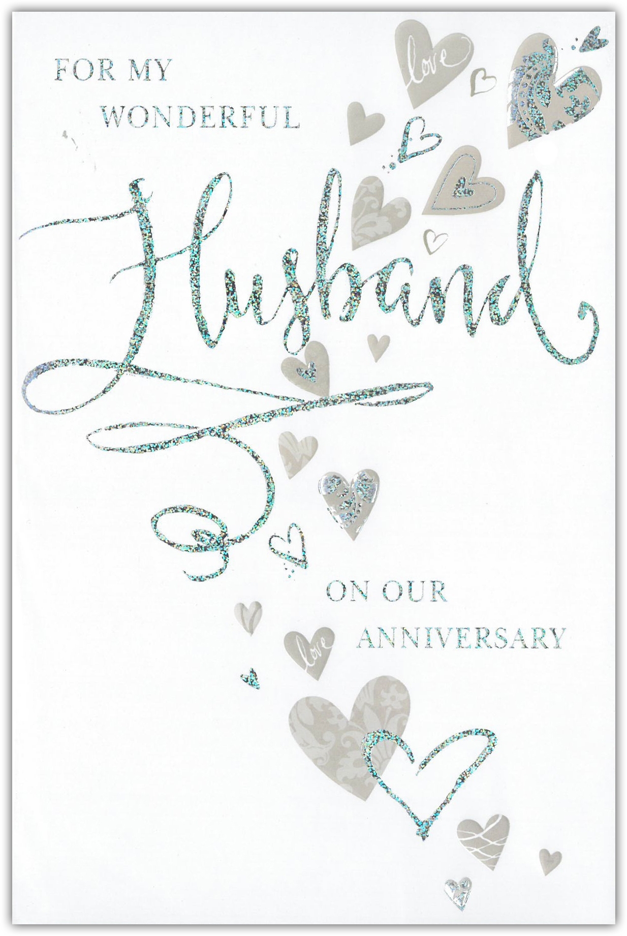 ANNIVERSARY CARDS,Husband 6`s Silver Hearts