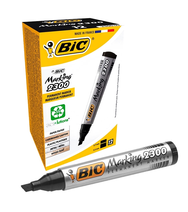PERMANENT MARKER,Black Chisel Tip,Loose Bxd 2300 (Bic) [Packs Only]