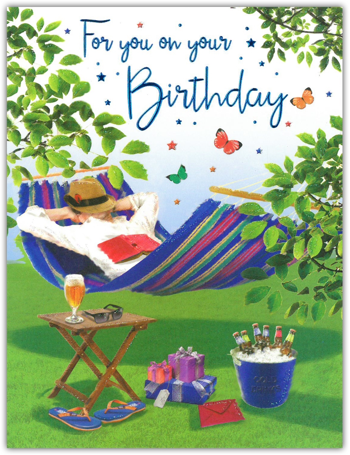 BIRTHDAY CARDS,6`s Relaxing in Hammock (Was 1.49)