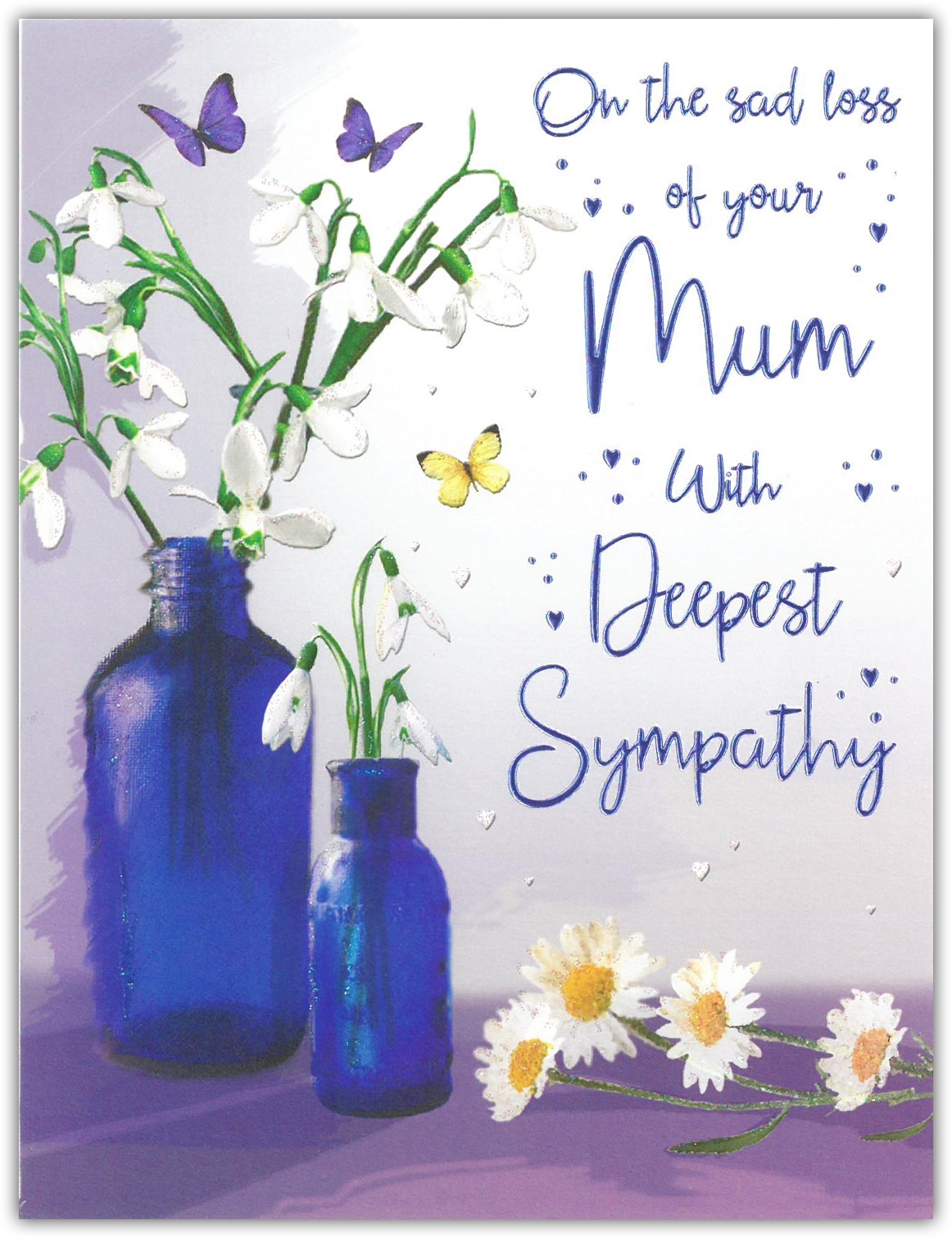SYMPATHY CARDS,Loss of Mum 6`s Snowdrops (Was 1.49)
