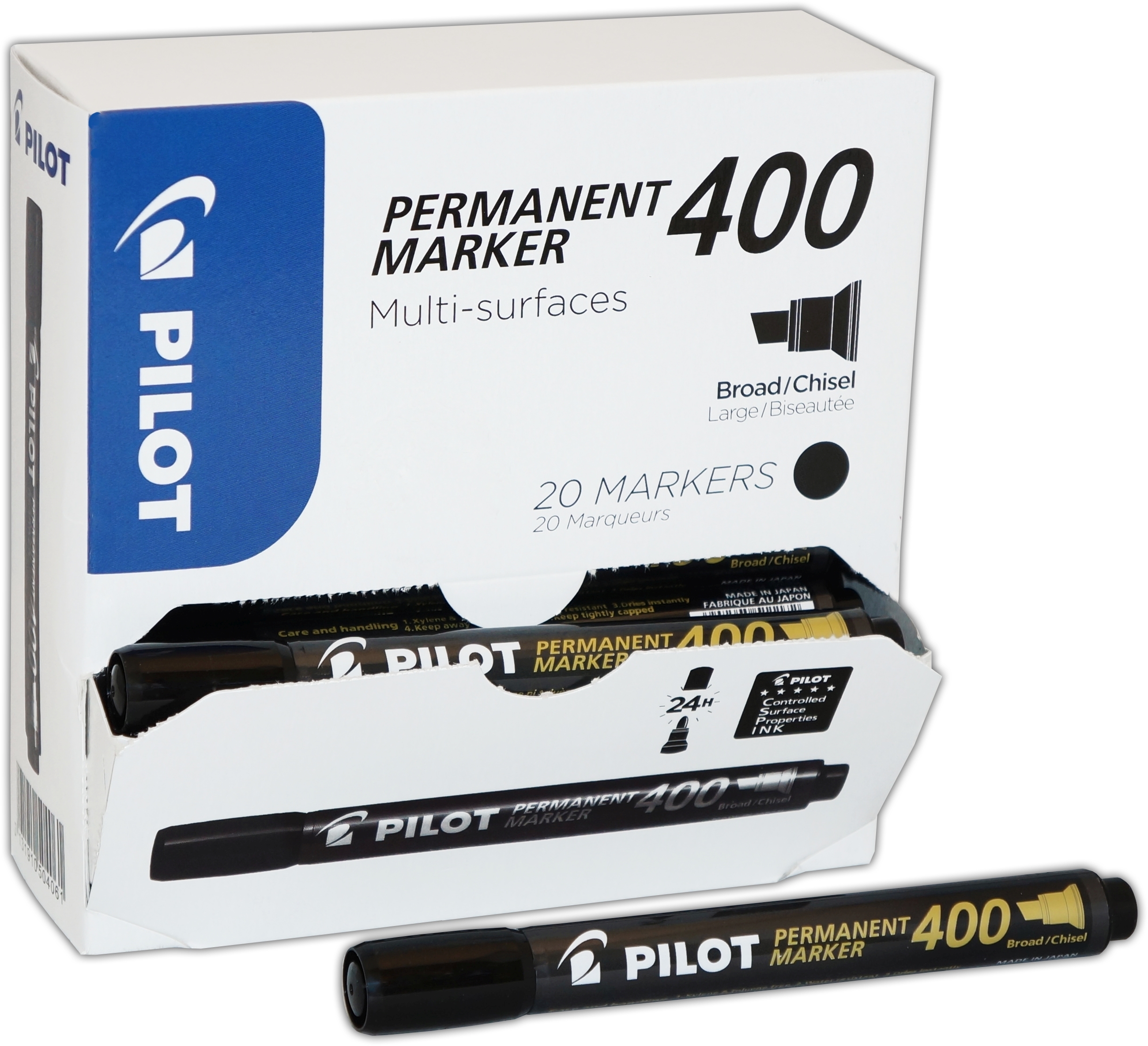 PERMANENT MARKER,400 Chisel Tip Broad Black Dispenser [Packs Only]