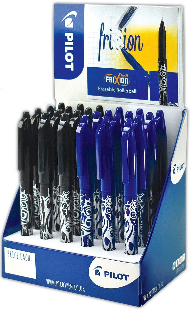 ROLLERBALL PEN,Frixion Erasable Blue & Blk CDU(Pilot) [Packs Only]