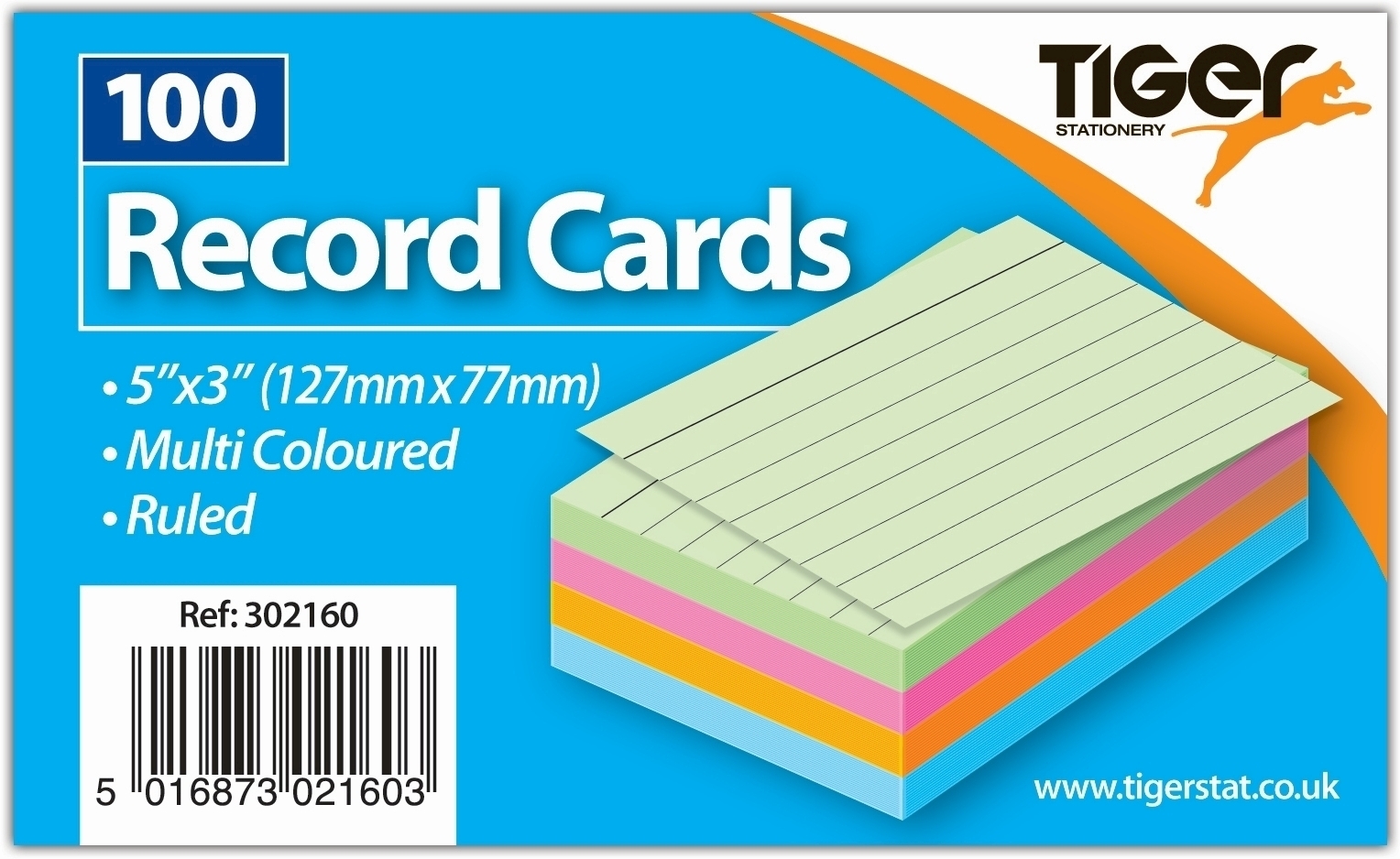 RECORD CARDS,Asst.Cols 5x3 100`s [Splittable]