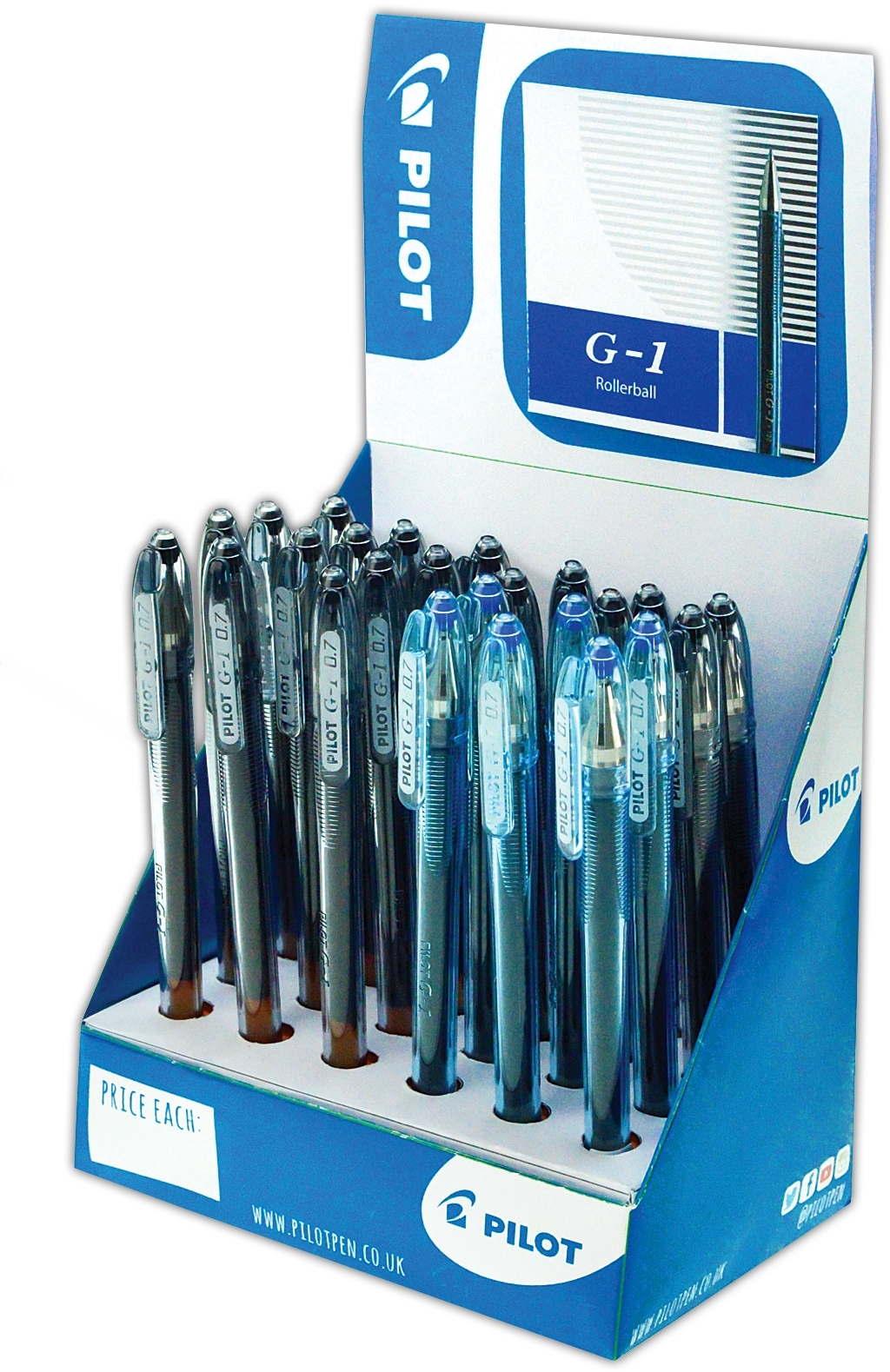 ROLLERBALL PEN,G1 Blue & Black Med CDU (Pilot) [Packs Only]