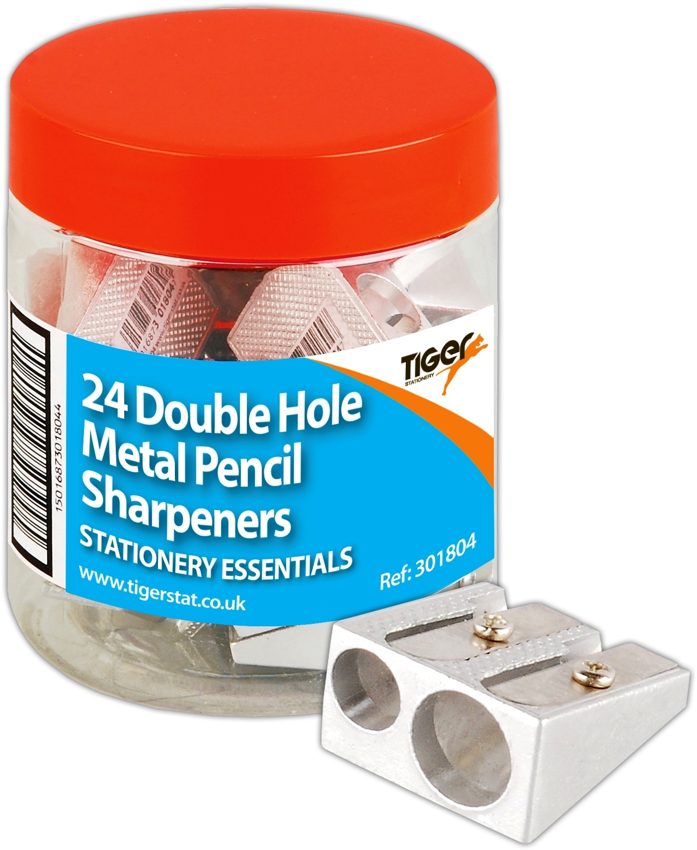 PENCIL SHARPENER,Twin Hole Metal In Tub [Packs Only]