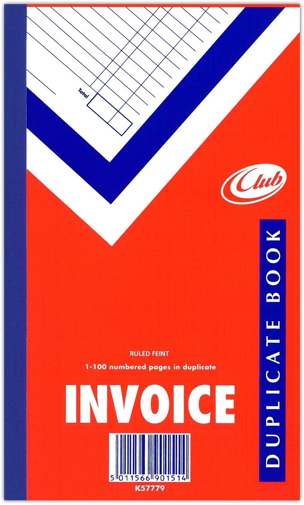 DUPLICATE BOOK,Invoice 8x5/213x125mm (Club) K57779 [Splittable]