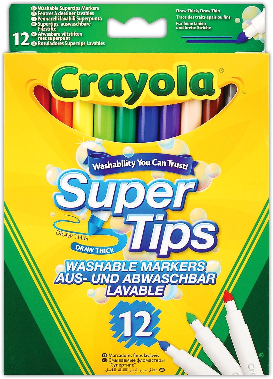 FIBRE PENS,Bright Supertips 12`s (Crayola) [Splittable]