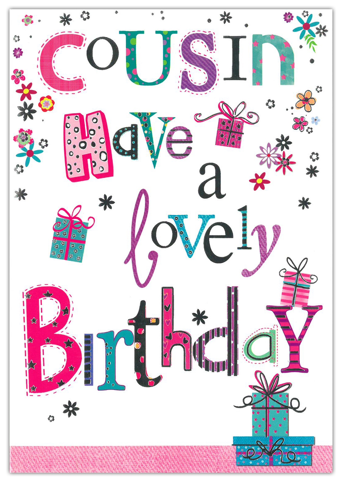 BIRTHDAY CARDS,Cousin 6`s Floral Presents