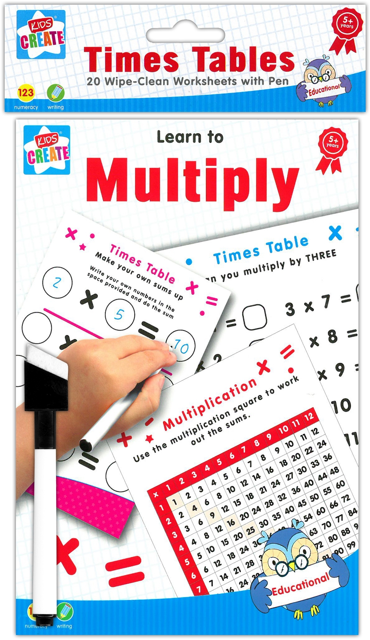 EDUCATIONAL BOOK,Wipe Clean, A5,Learn To Multiply H/pk [Splittable]
