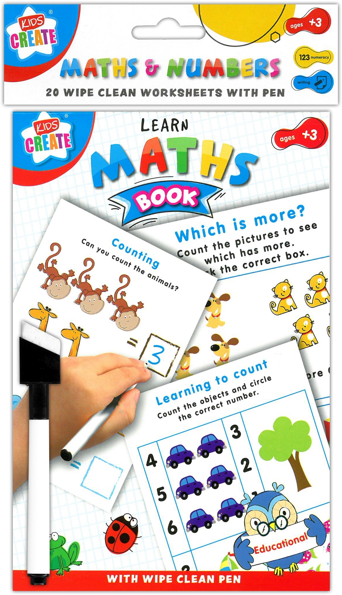 EDUCATIONAL BOOK,Wipe Clean, A5,Learn Maths H/pk [Splittable]