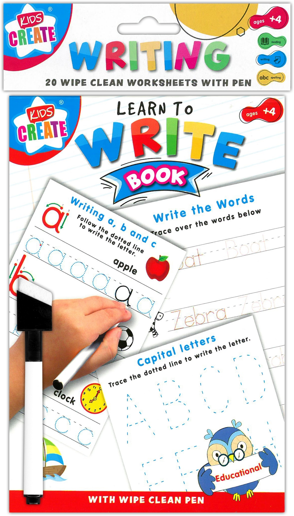 EDUCATIONAL BOOK,Wipe Clean, A5, Learn To Write. H/pk [Splittable]