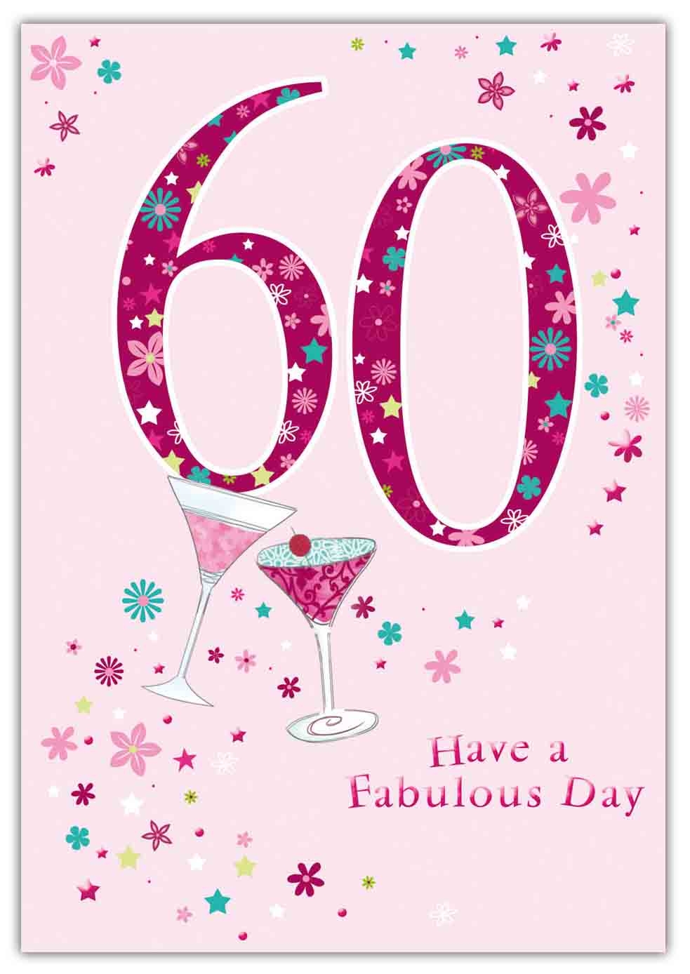 AGE 60 CARDS,Male 6`s Cocktail Glasses