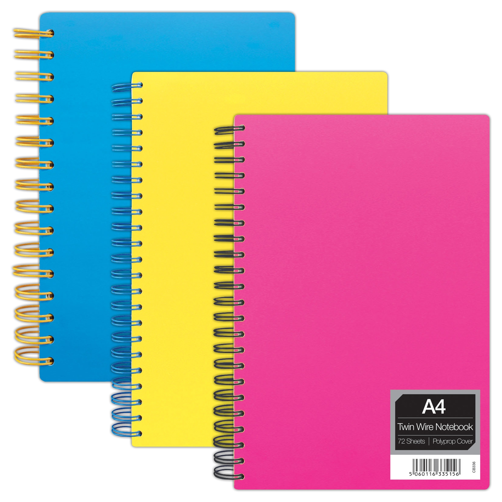 NOTEBOOK, Neon Plastic A4 Twin Wire, 72lv CB336 [Splittable]