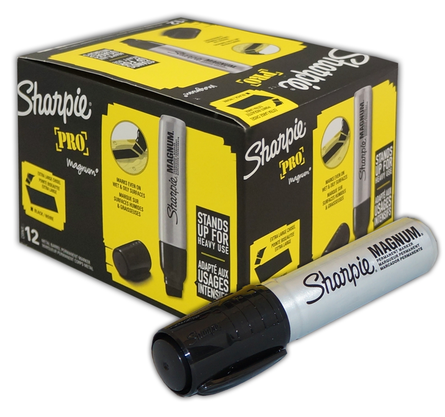 PERMANENT MARKER,Large Chisel 14.8mm Black,Magnum Sharpie [Packs Only]