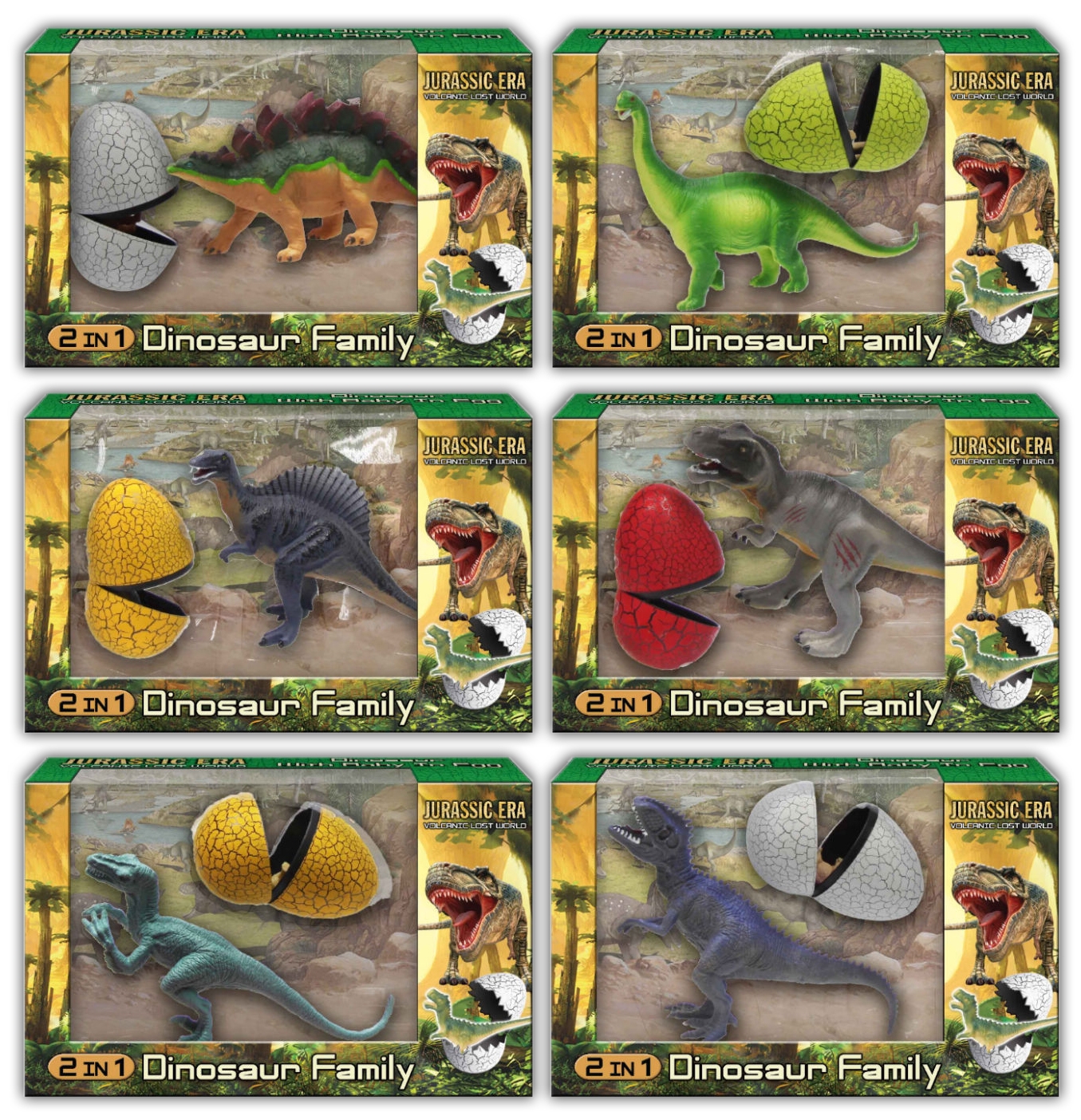 DINOSAUR FAMILY,2 in 1, Jurassic Era,Boxed [Splittable]