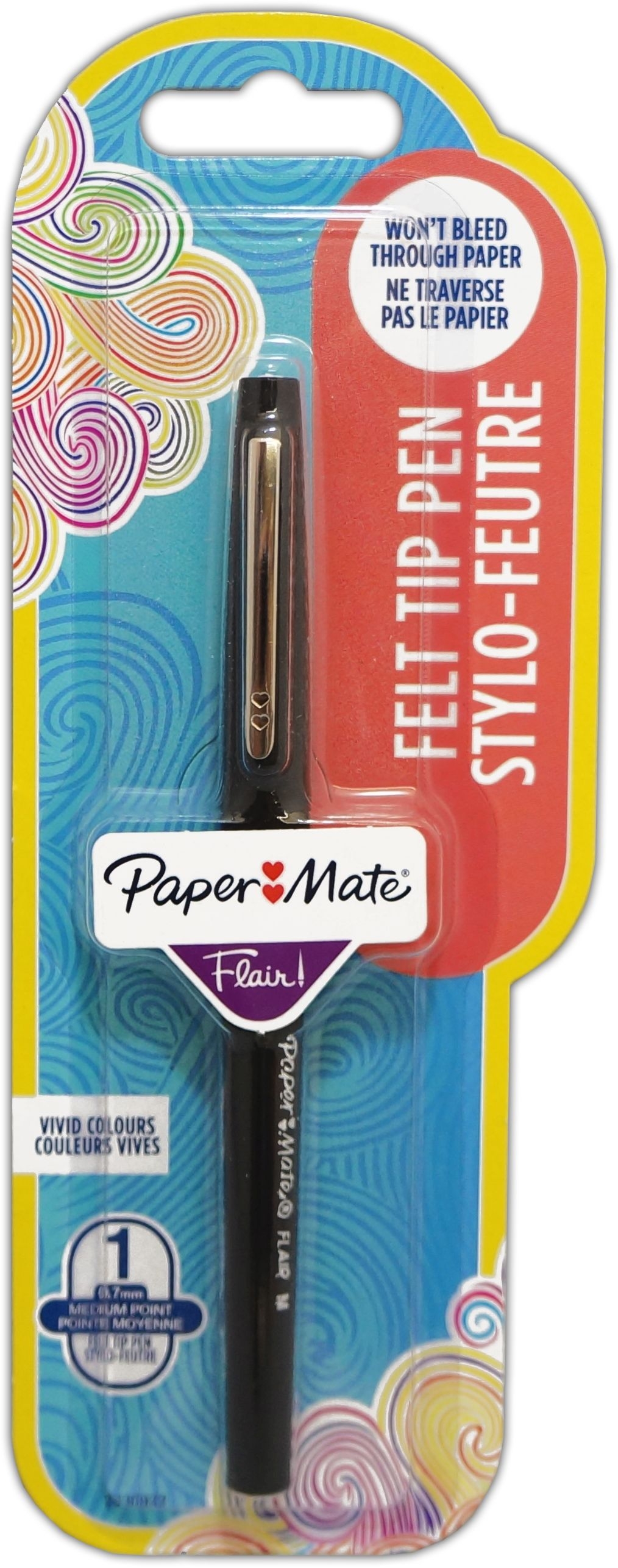 FLAIR,Original Black Med I/cd Felt Tip (Papermate) [Splittable]