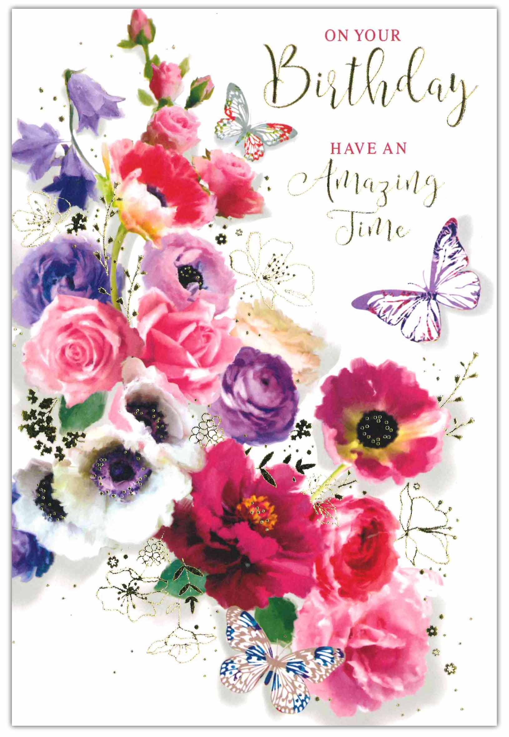 BIRTHDAY CARDS,6`s Floral
