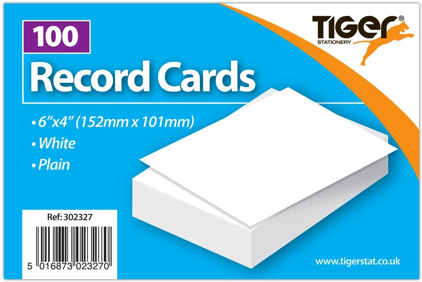 RECORD CARDS,Plain White 6x4in/152 x100mm 100`s [Splittable]