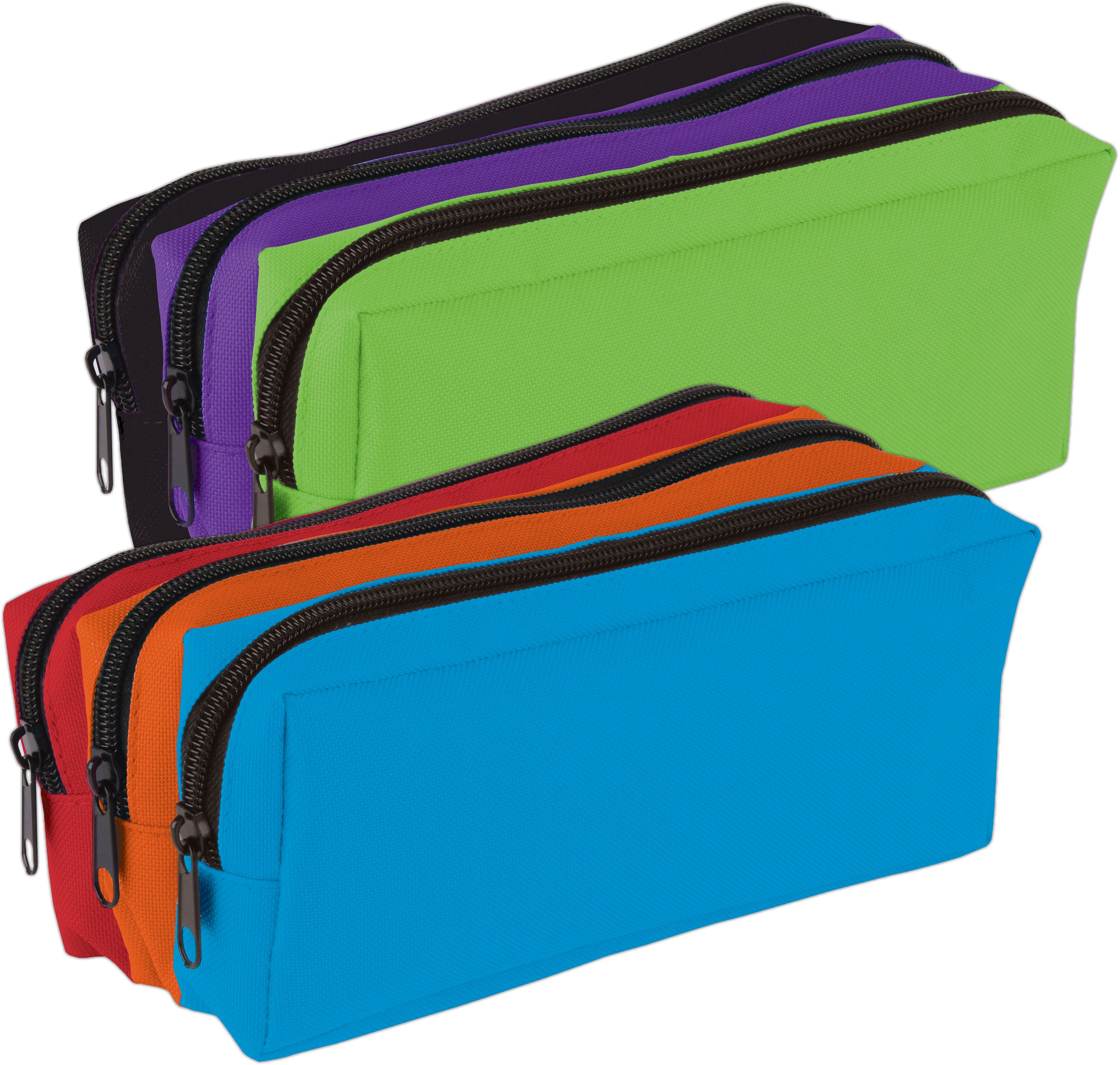 PENCIL CASE,3 Pocket Tri Colour Assorted (Tiger) [Splittable]