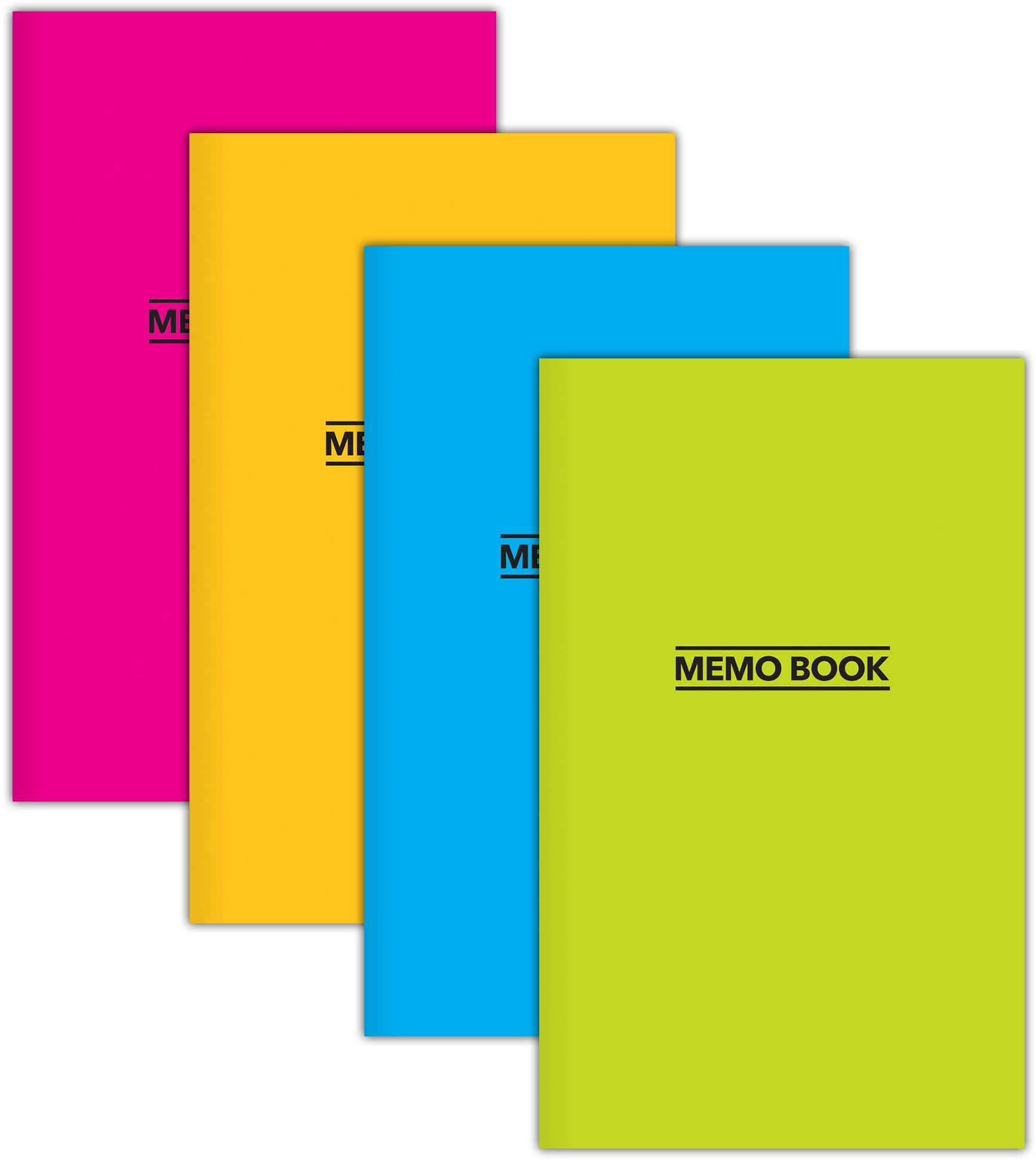 NOTEBOOK,Memo Book Bright 72pg,4 Asst 100 x 153mm CB734 [Packs Only]