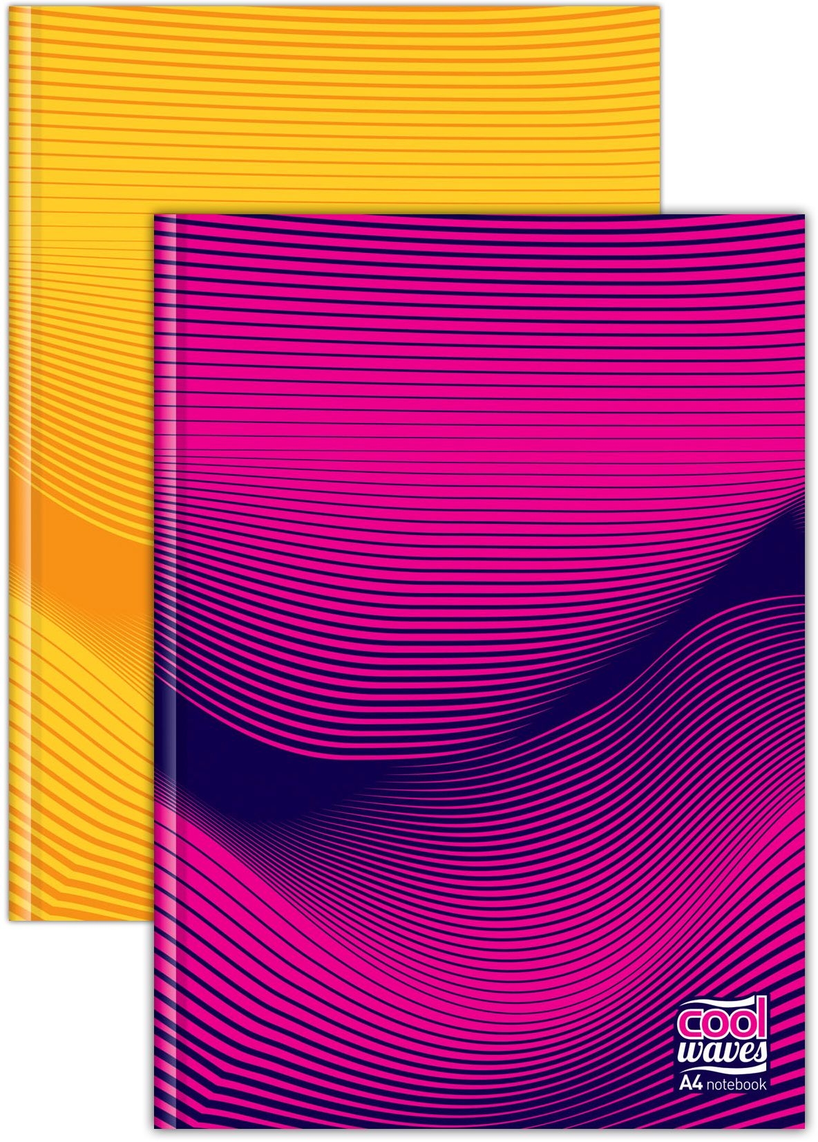 NOTEBOOK,Casebound A4 160pg Cool Waves CB735 [Packs Only]