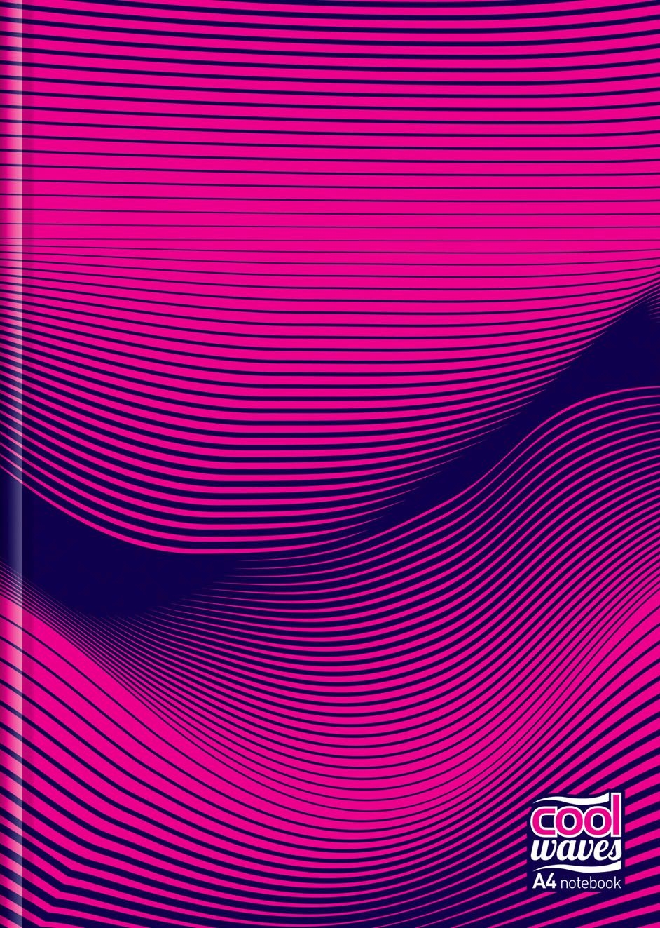NOTEBOOK,Casebound A4 160pg Cool Waves CB735 [Packs Only]