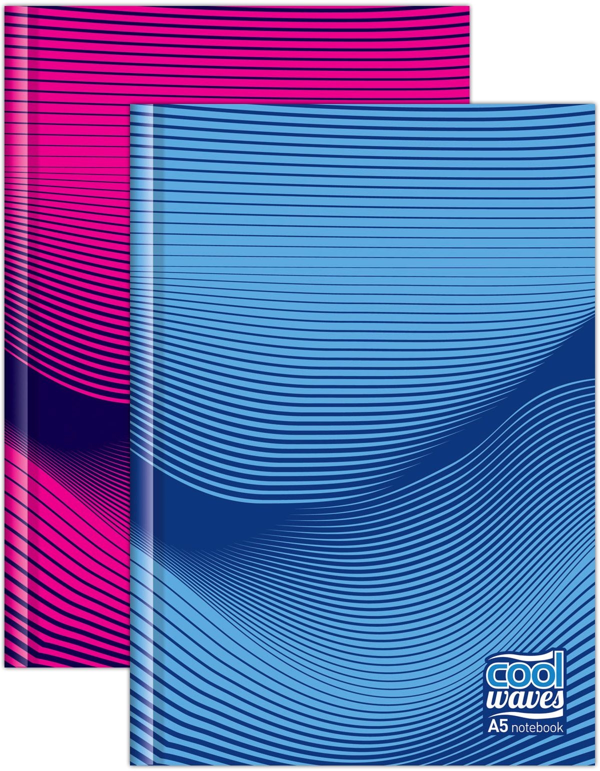 NOTEBOOK,Casebound A5 160pg Cool Waves CB736 [Packs Only]
