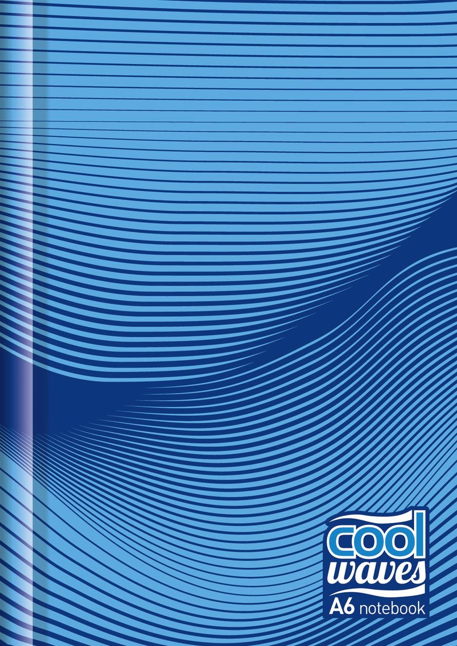 NOTEBOOK,Casebound A6 160pg Cool Waves CB737 [Packs Only]