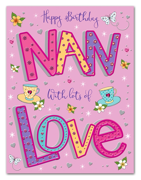 BIRTHDAY CARDS,Nan 6`s Teacups & Flowers (Was 1.99)