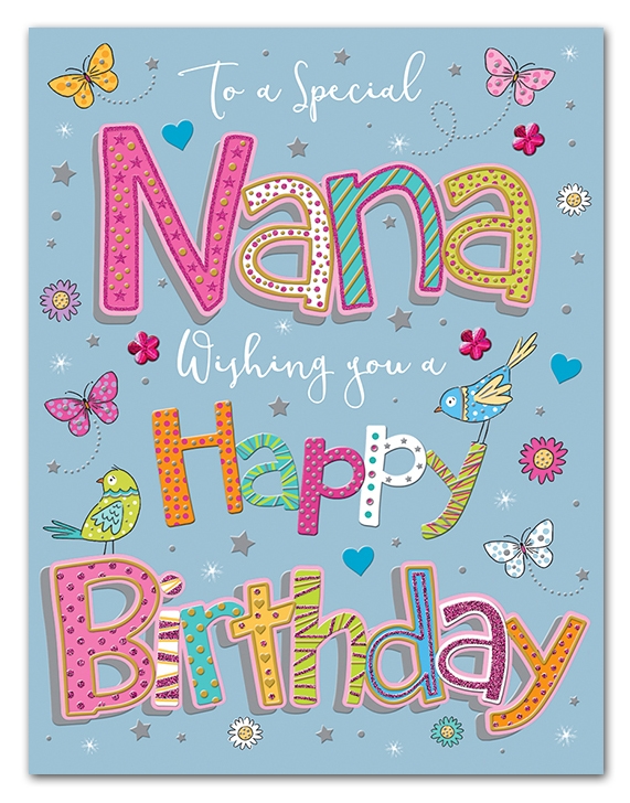 BIRTHDAY CARDS,Nana 6`s Birds & Flowers (Was 1.99)