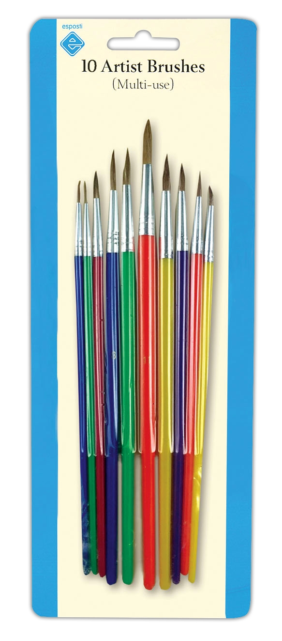 PAINT BRUSH,Artist Watercolour Natural Hair 10`s I/cd EL550 [Splittable]