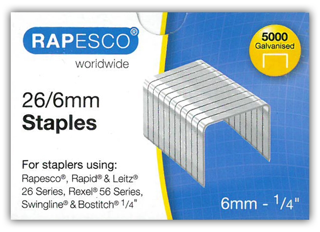 STAPLES,26/6 5000`s Bxd Rapesco [Splittable]