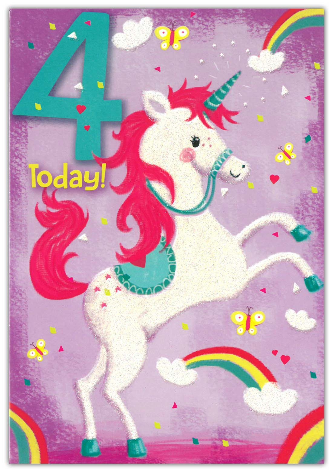 AGE 4 CARDS,Female 6`s Unicorn