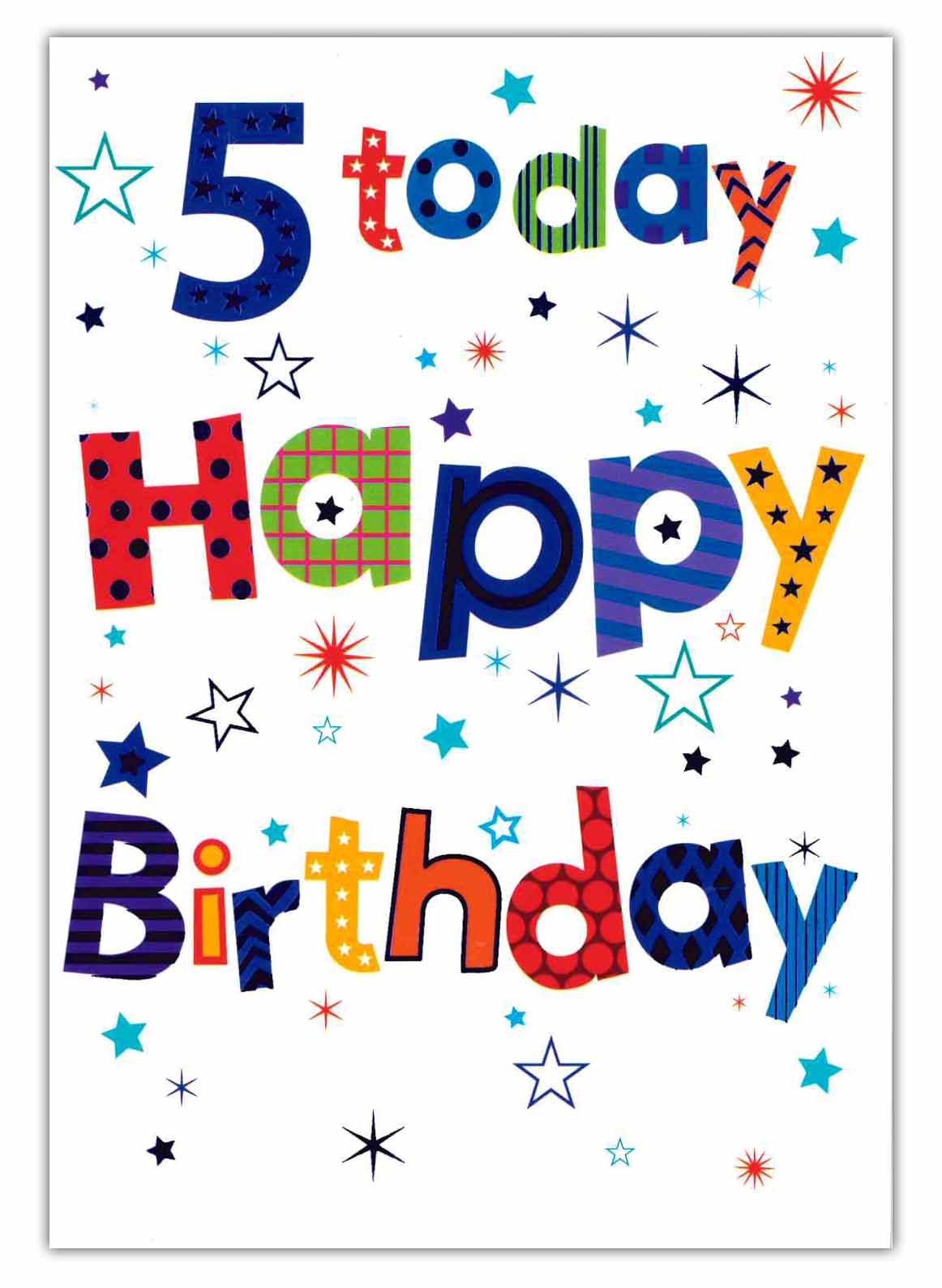 AGE 5 CARDS,Male 6`s Patterns & Stars