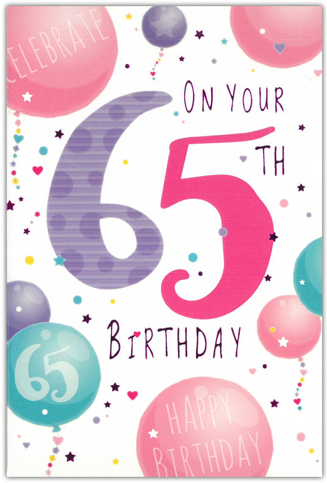 AGE 65 CARDS,Female 6`s Balloons