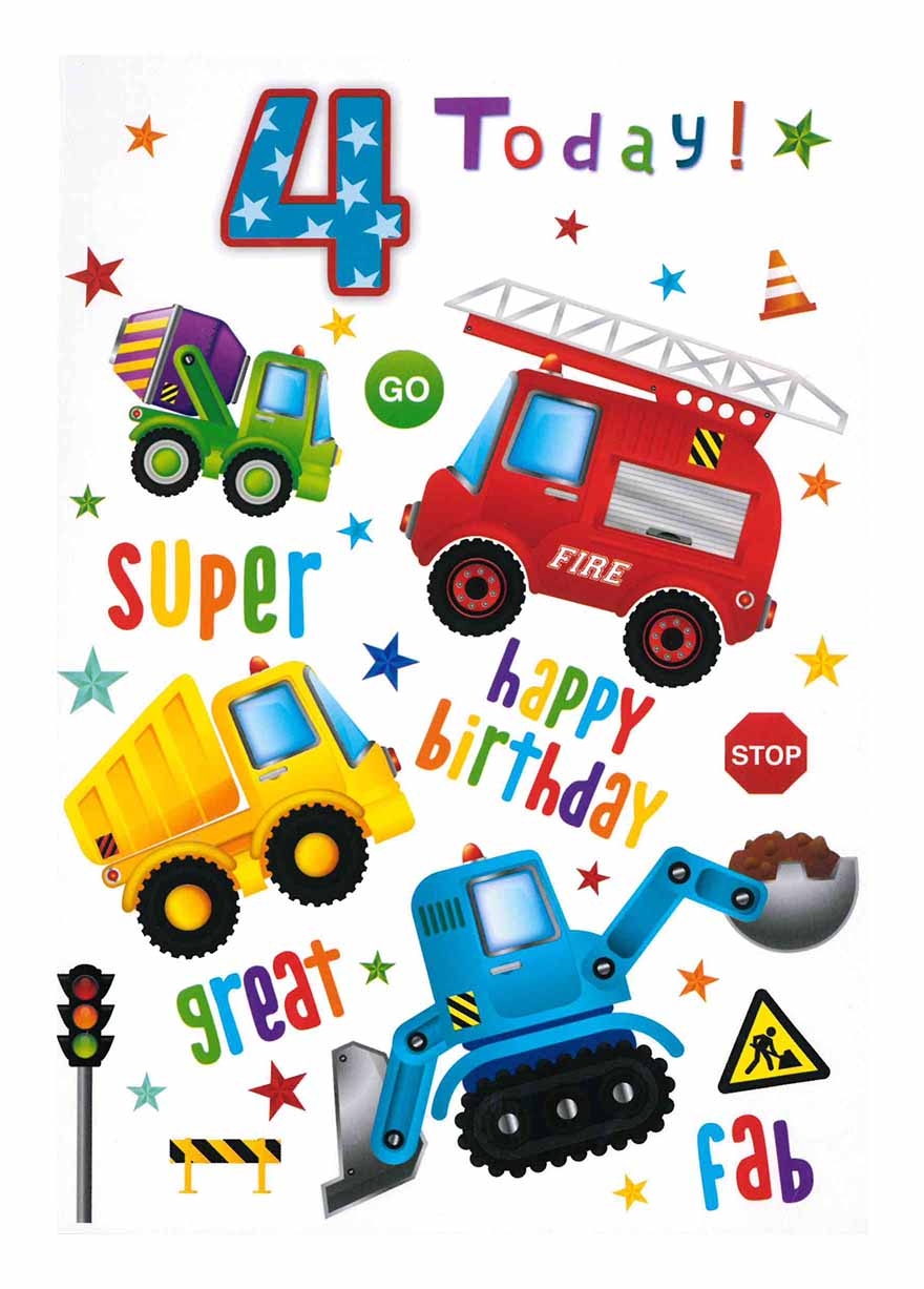 AGE 4 CARDS,Male 6`s Vehicles
