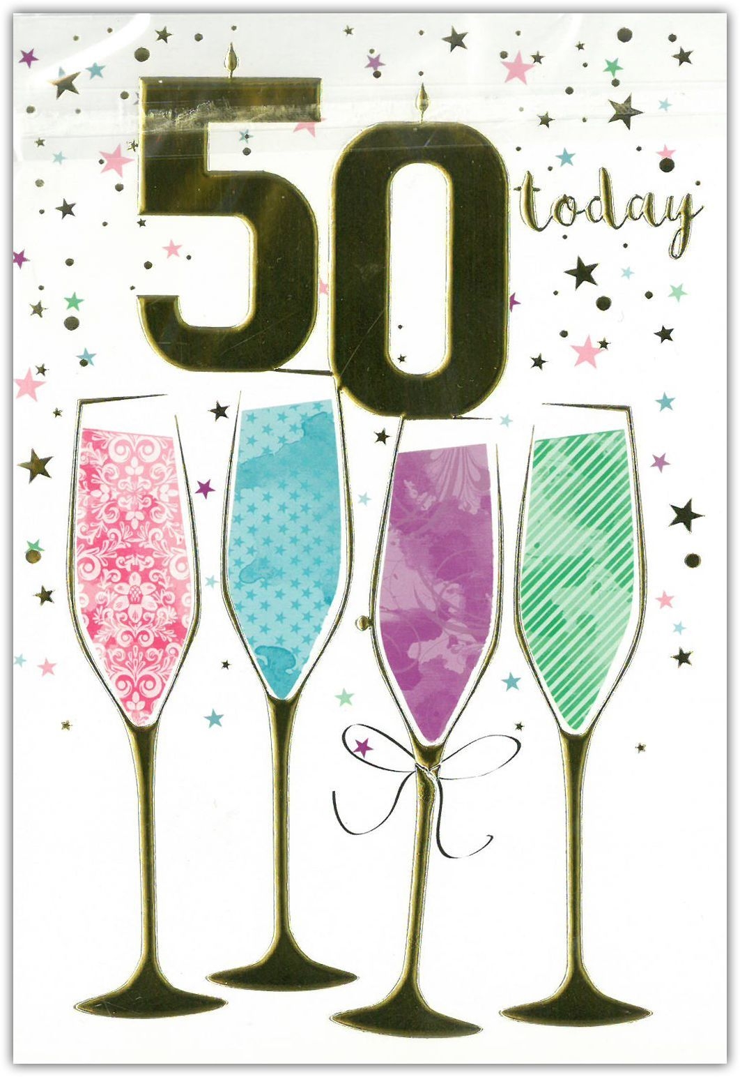 AGE 50 CARDS,Female 6`s Wine Glasses