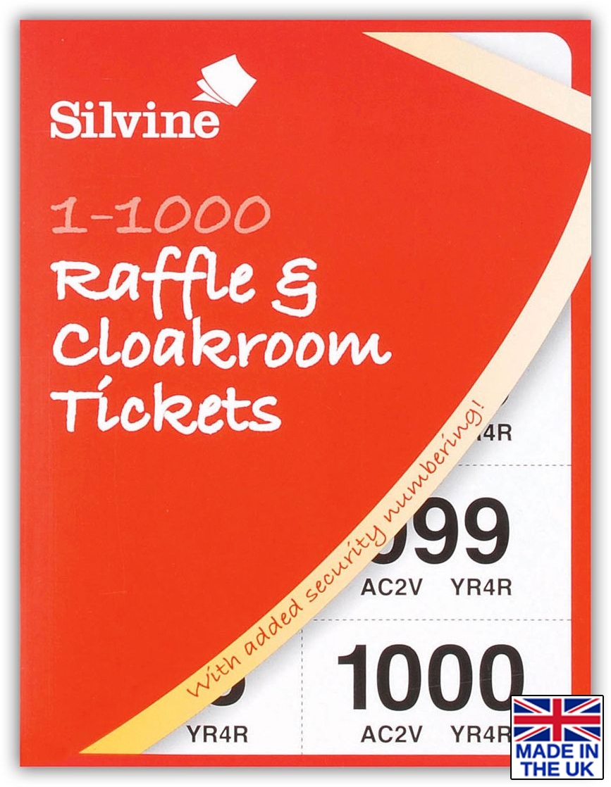 RAFFLE & CLOAKROOM TICKETS, 1-1000 Security Coded Silvine [Packs Only]