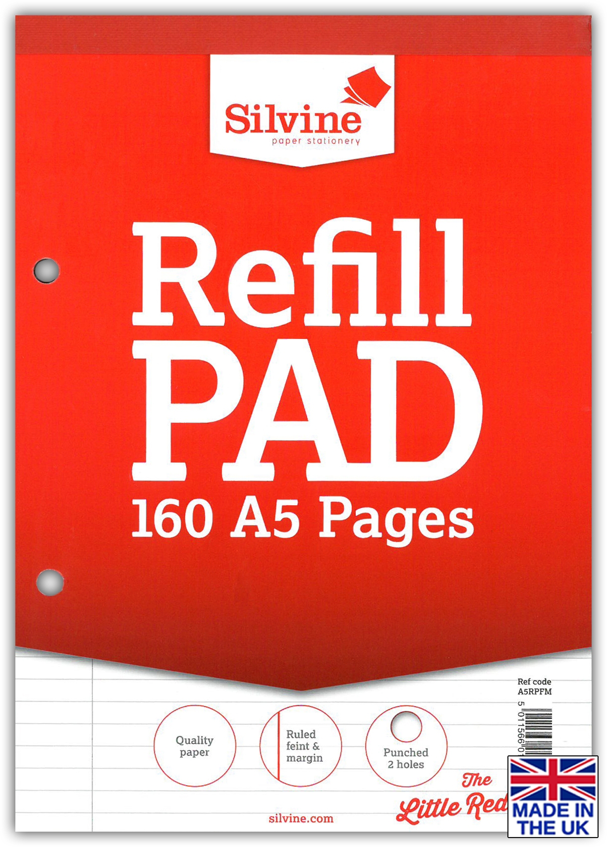 REFILL PAD,A5 Ft.& M 80lv Silvine [Packs Only]