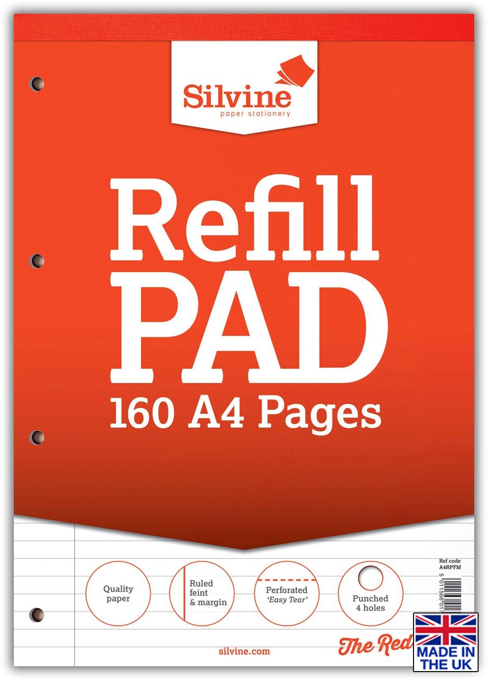 REFILL PAD,A4 Ft.& M Silvine 160 page 80lv [Packs Only]
