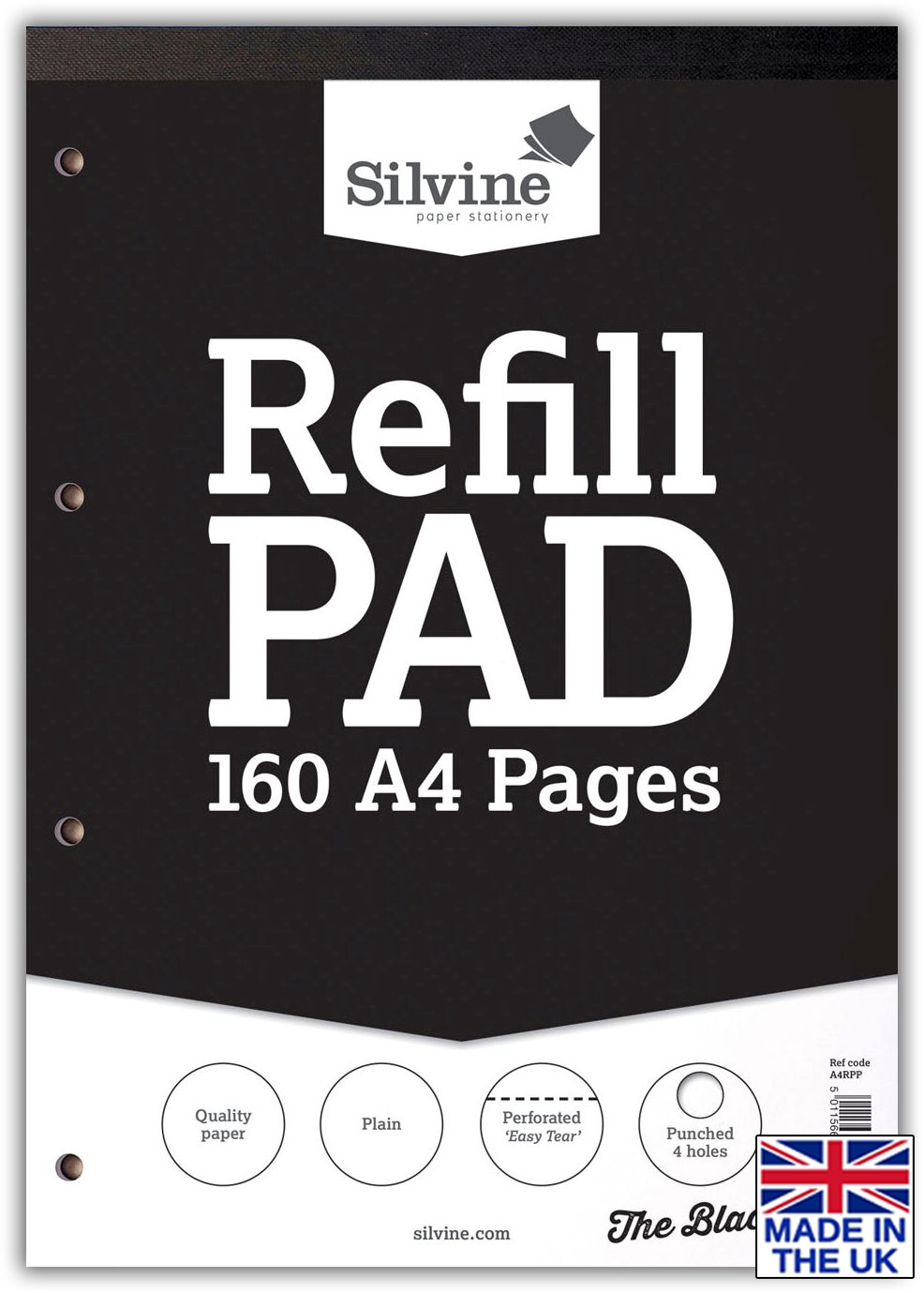 REFILL PAD,A4 Plain,Silvine 160 page 80lv [Packs Only]