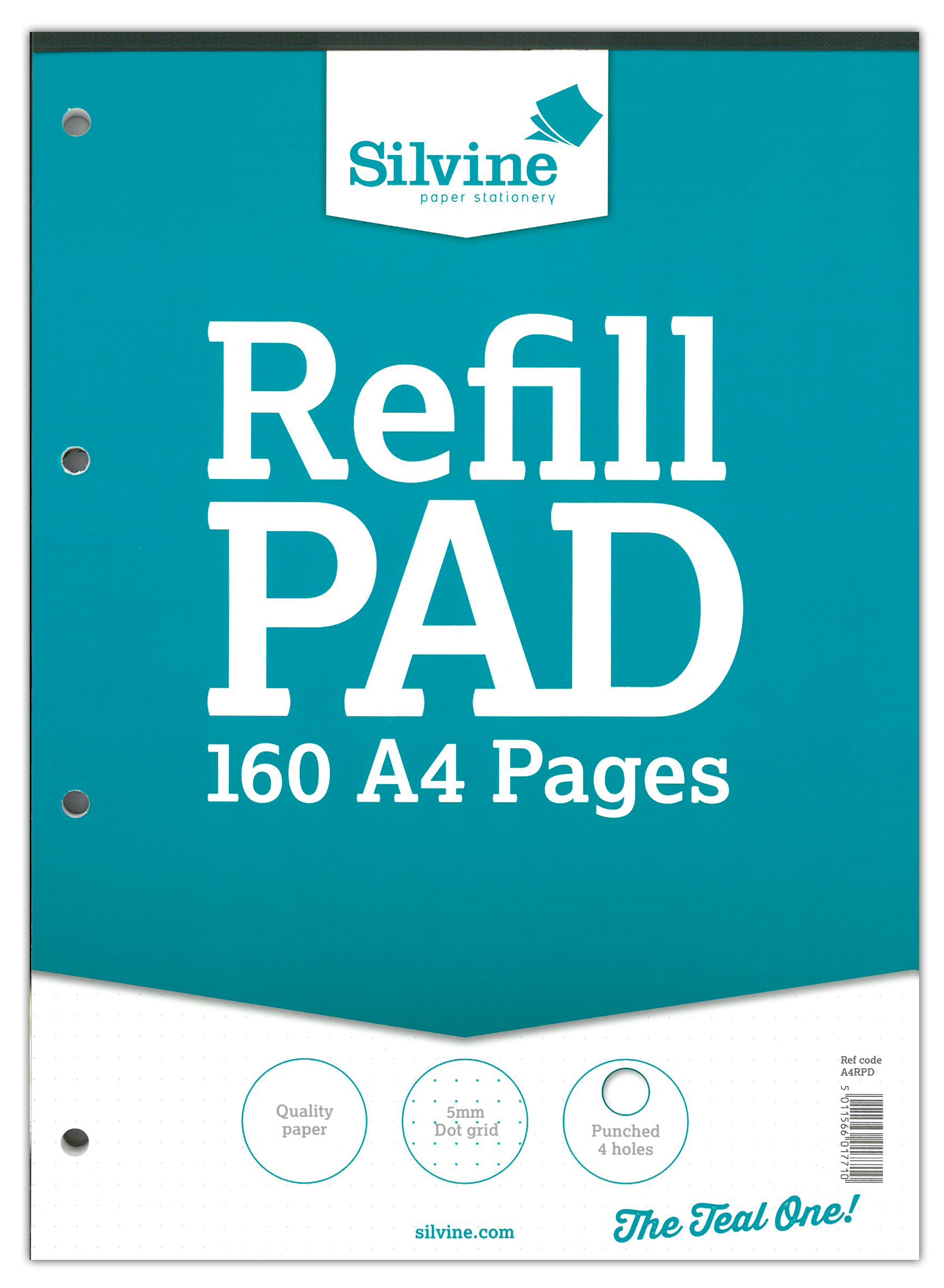 REFILL PAD,A4 5mm Dot Grid Ruling, Silvine, 160 page 80lv [Packs Only]