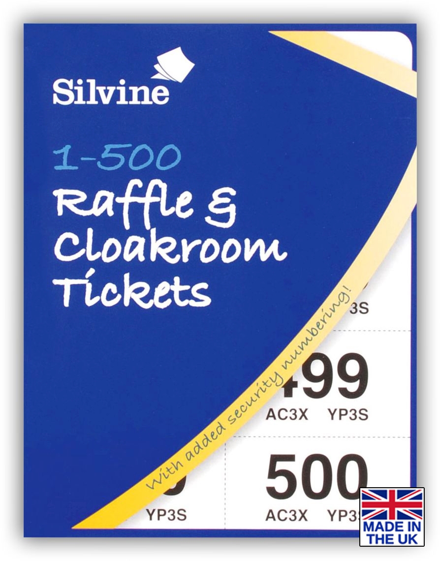 RAFFLE & CLOAKROOM TICKETS, 1-500 Security Coded Silvine [Packs Only]