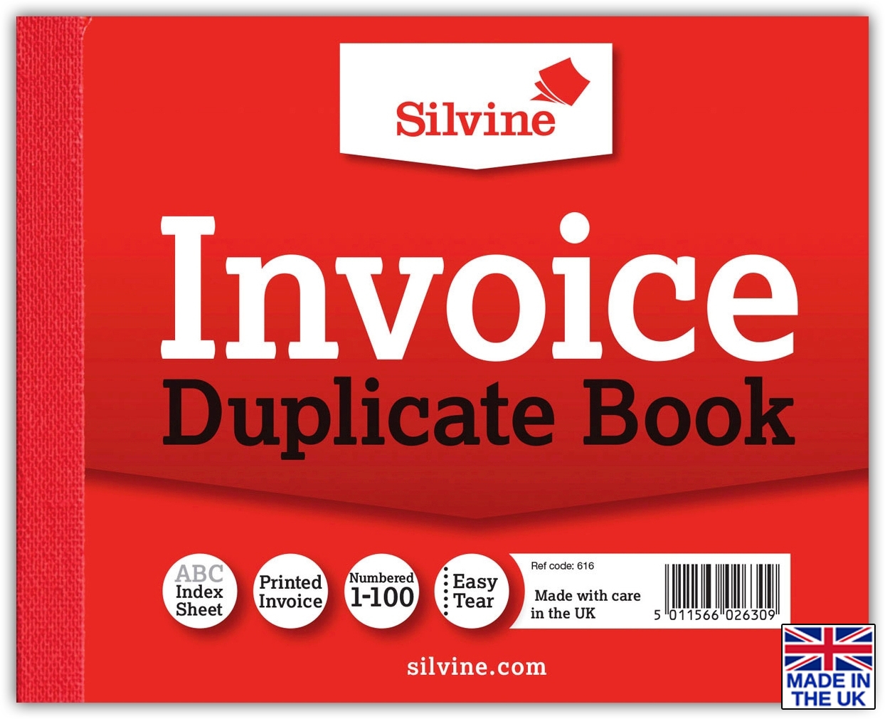 DUPLICATE BOOK,Invoice 4.1x5/106x125mm (Silvine) [Splittable]